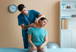 Respiratory Therapist helping a patient
